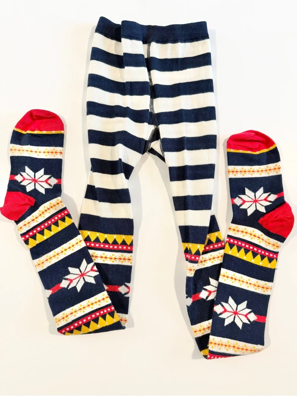 Hanna Andersson Winter Snowflake Tights 130/140 US 8/10 Girls Christmas Holiday